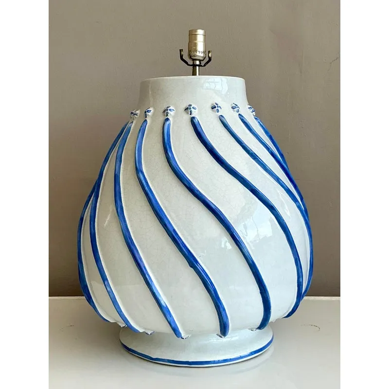 Vintage Boho Glazed Ceramic Lamp — additional photo 3