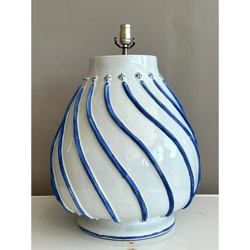 Vintage Boho Glazed Ceramic Lamp — additional photo 1