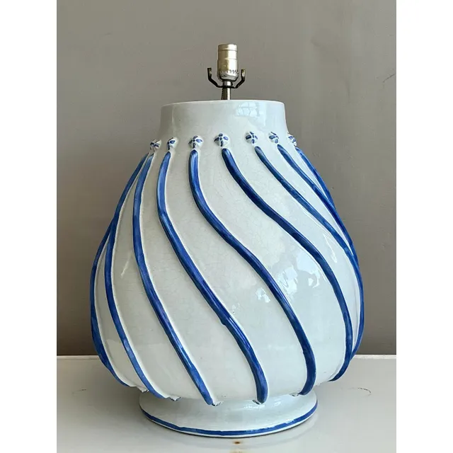 Vintage Boho Glazed Ceramic Lamp — additional photo 2