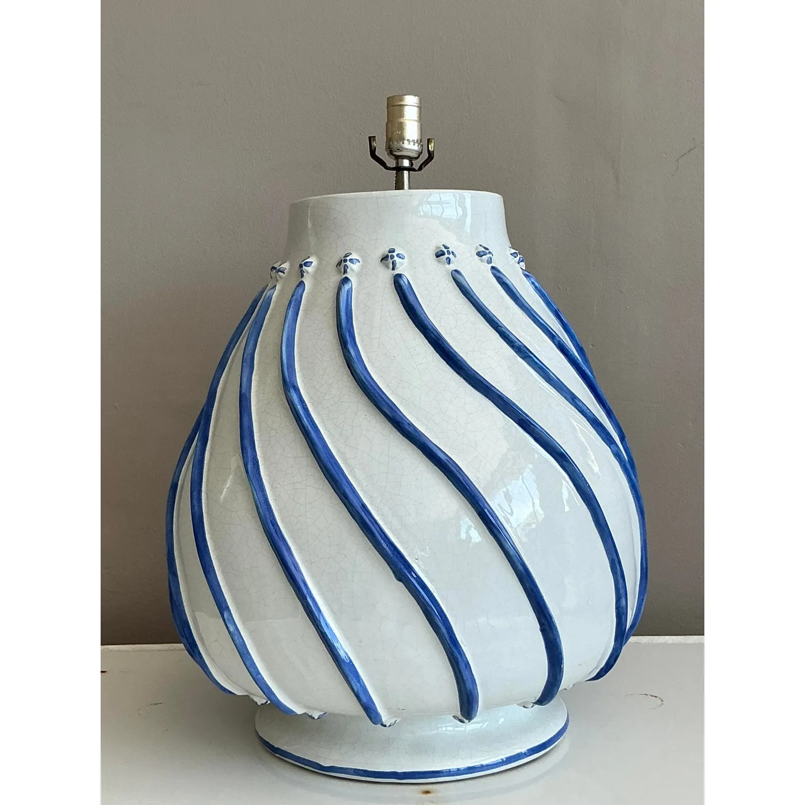 Vintage Boho Glazed Ceramic Lamp — additional photo 8