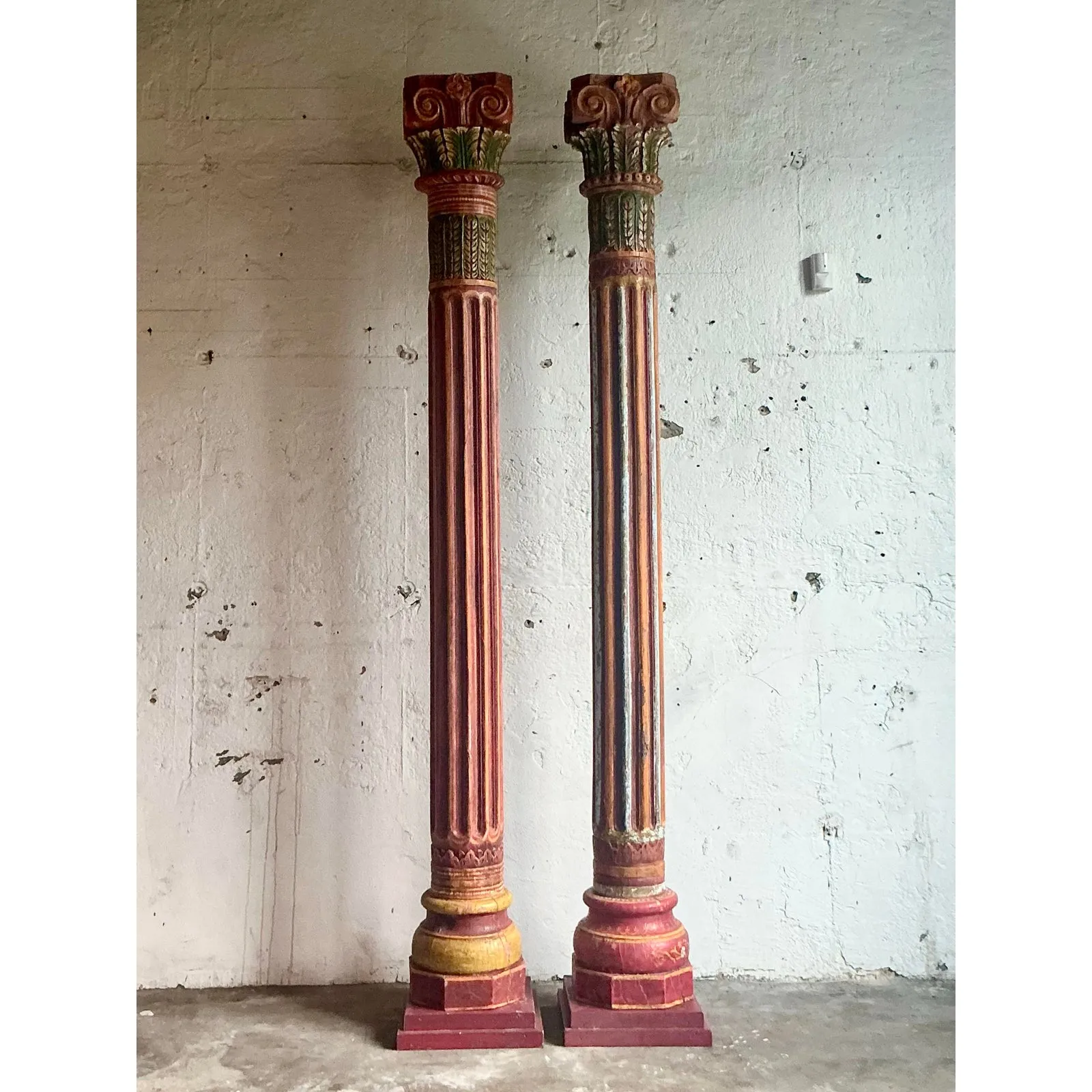 Vintage Boho Carved Corinthian Columns - A Set of 2 — additional photo 8