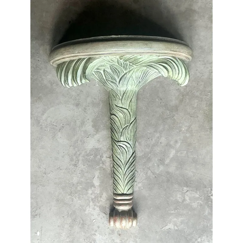 Vintage Coastal Carved Palm Frond Bracket — additional photo 2