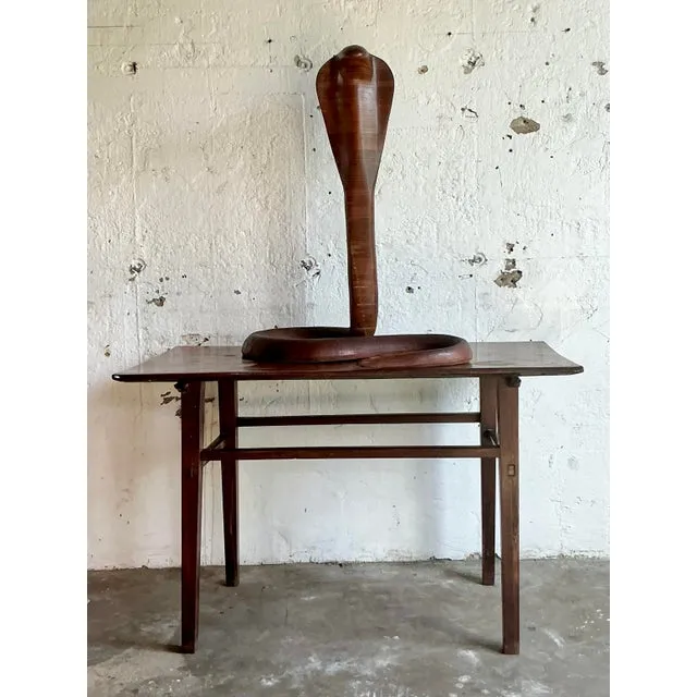 Vintage Boho Monumental Wood Cobra — additional photo 1