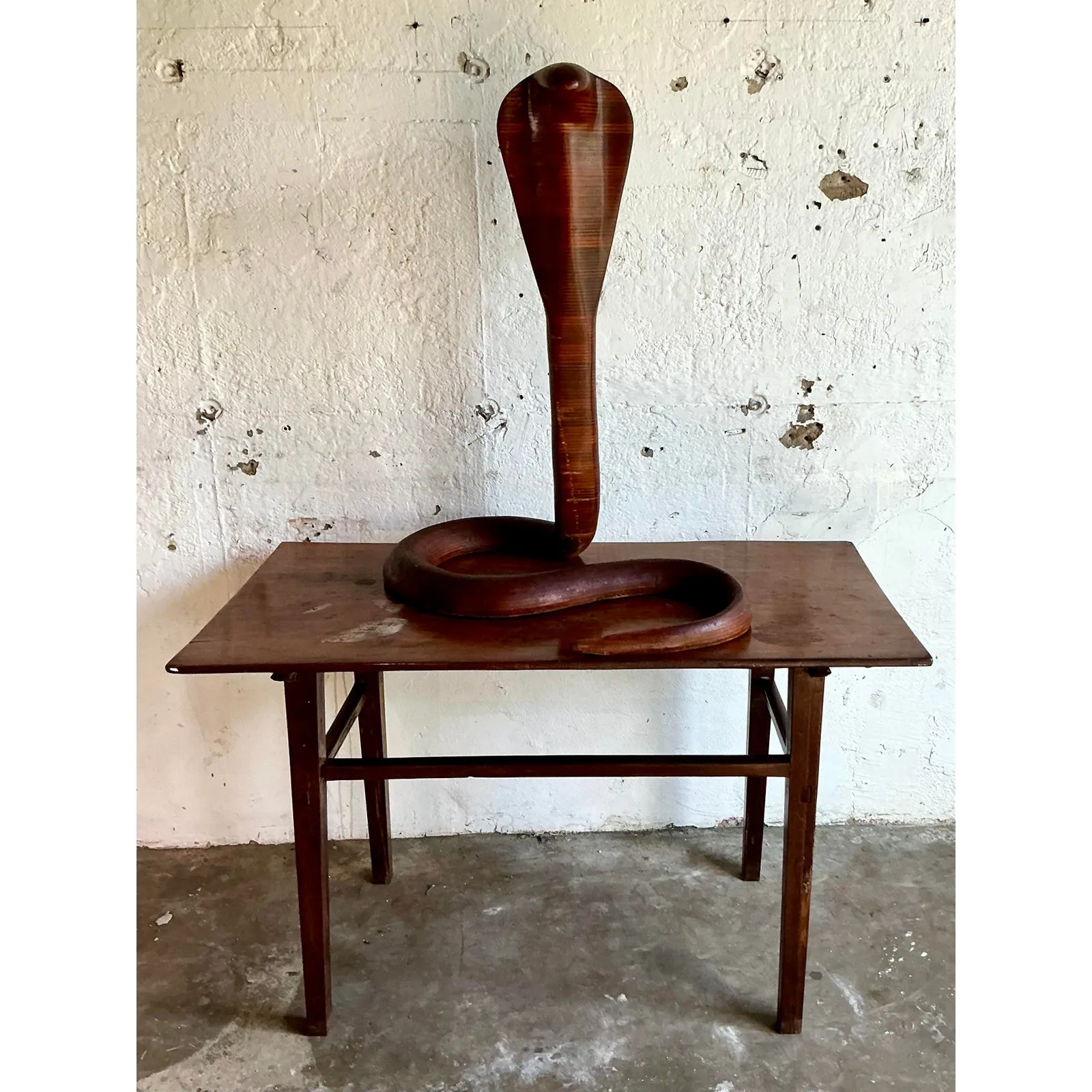 Vintage Boho Monumental Wood Cobra — additional photo 5
