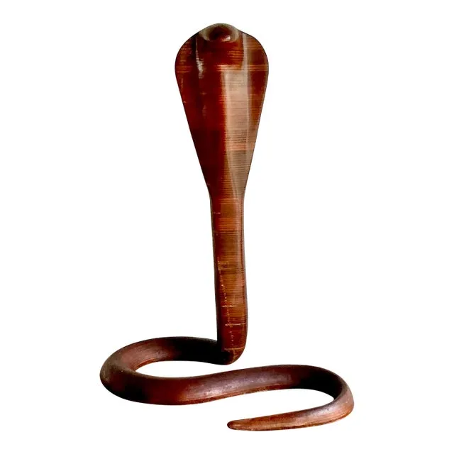 Vintage Boho Monumental Wood Cobra — additional photo 3