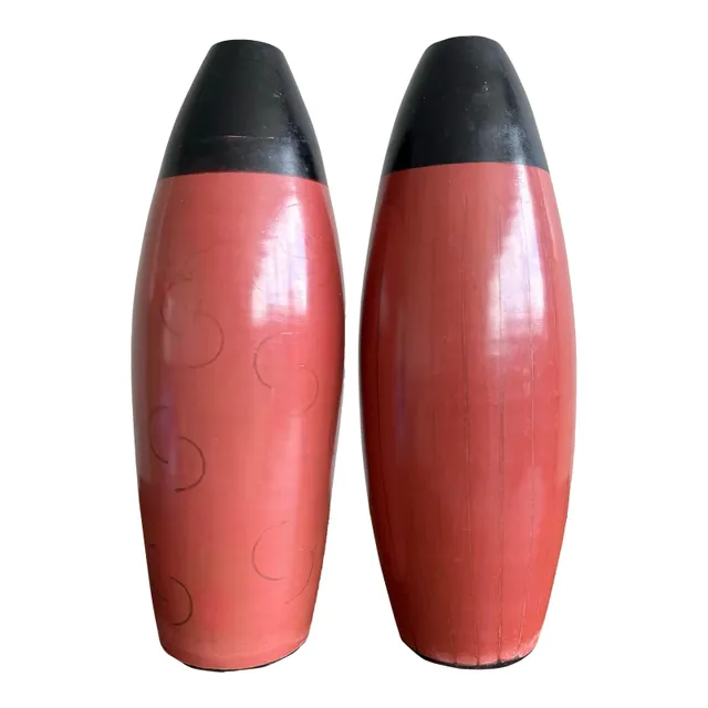 Vintage Boho Glazed Terracotta Vases- Set of 2 — additional photo 7