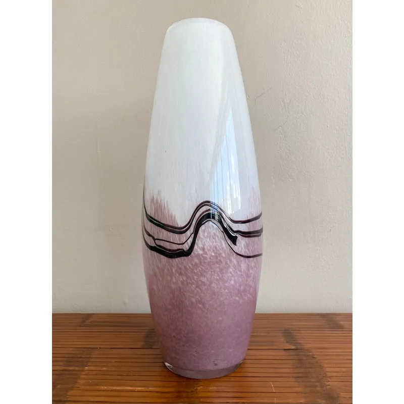 Vintage Boho Hand-Blown Art Glass Vase — additional photo 3