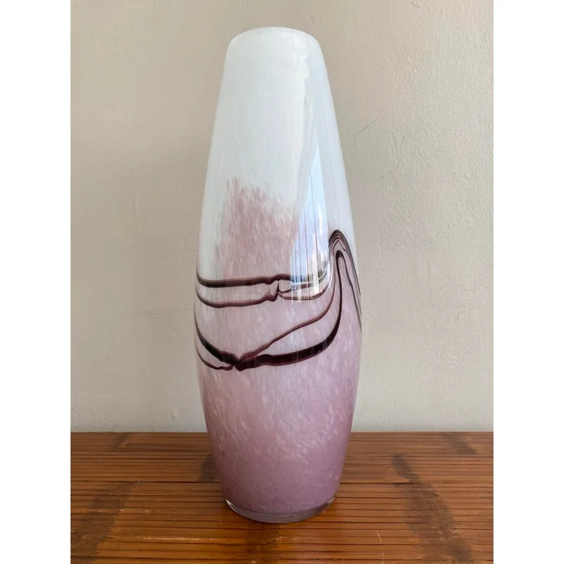 Vintage Boho Hand-Blown Art Glass Vase — additional photo 2