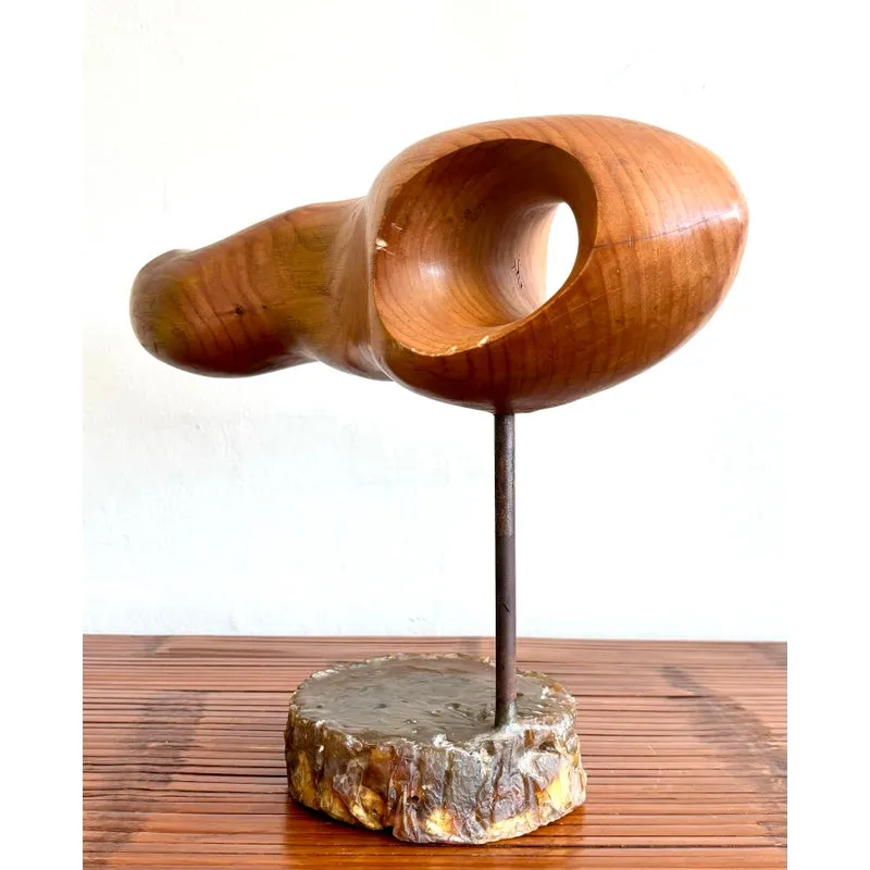 Vintage Boho Carved Wood Sculpture — additional photo 5