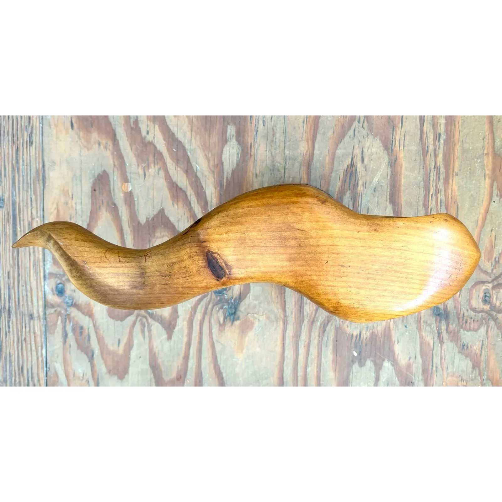 Vintage Boho Carved Wood Sculpture — additional photo 6