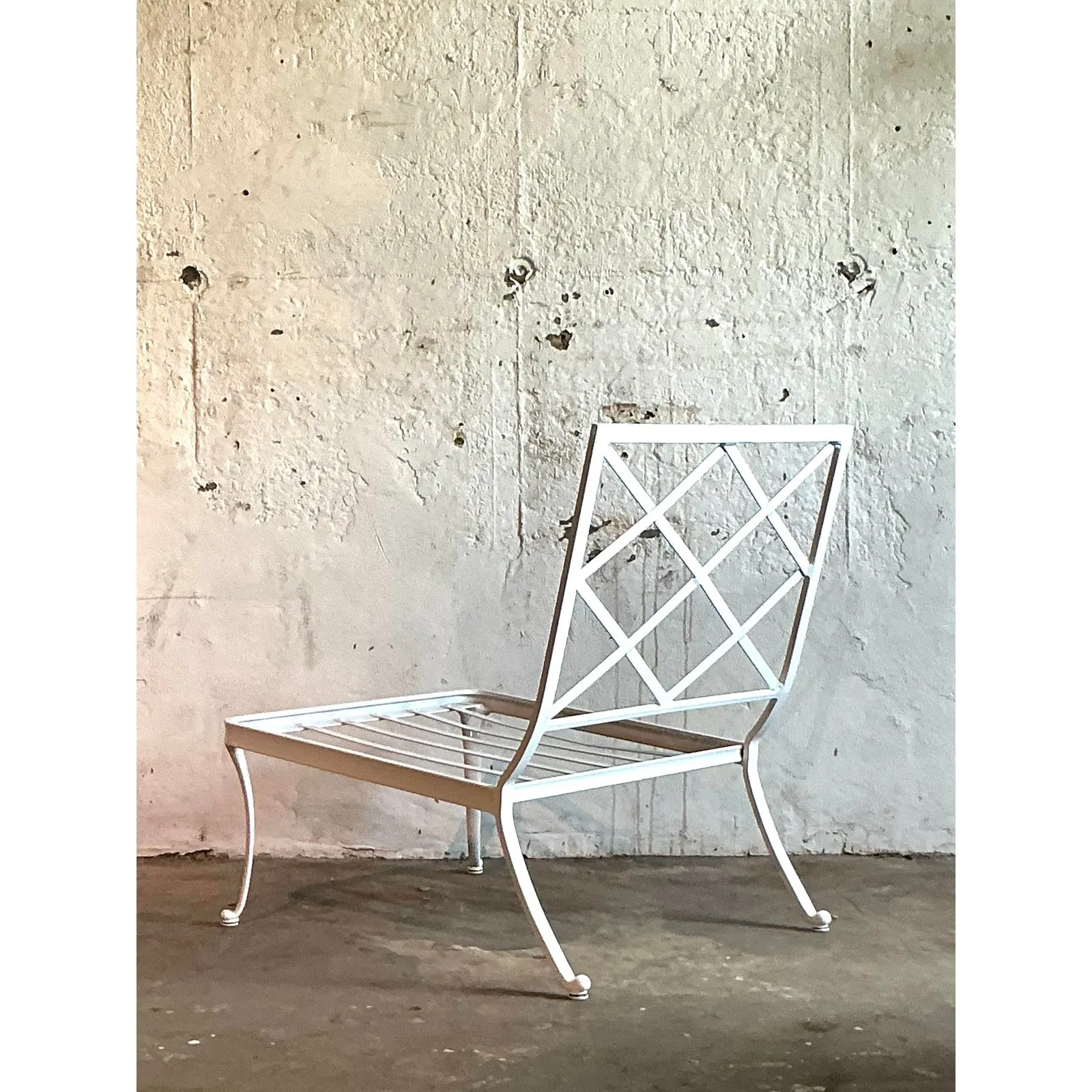 Vintage Boho Trellis Lounge Slipper Chair After Brown Jordan — additional photo 4