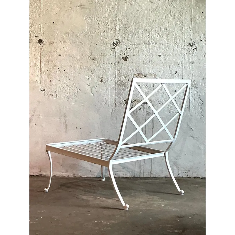 Vintage Boho Trellis Lounge Slipper Chair After Brown Jordan — additional photo 5