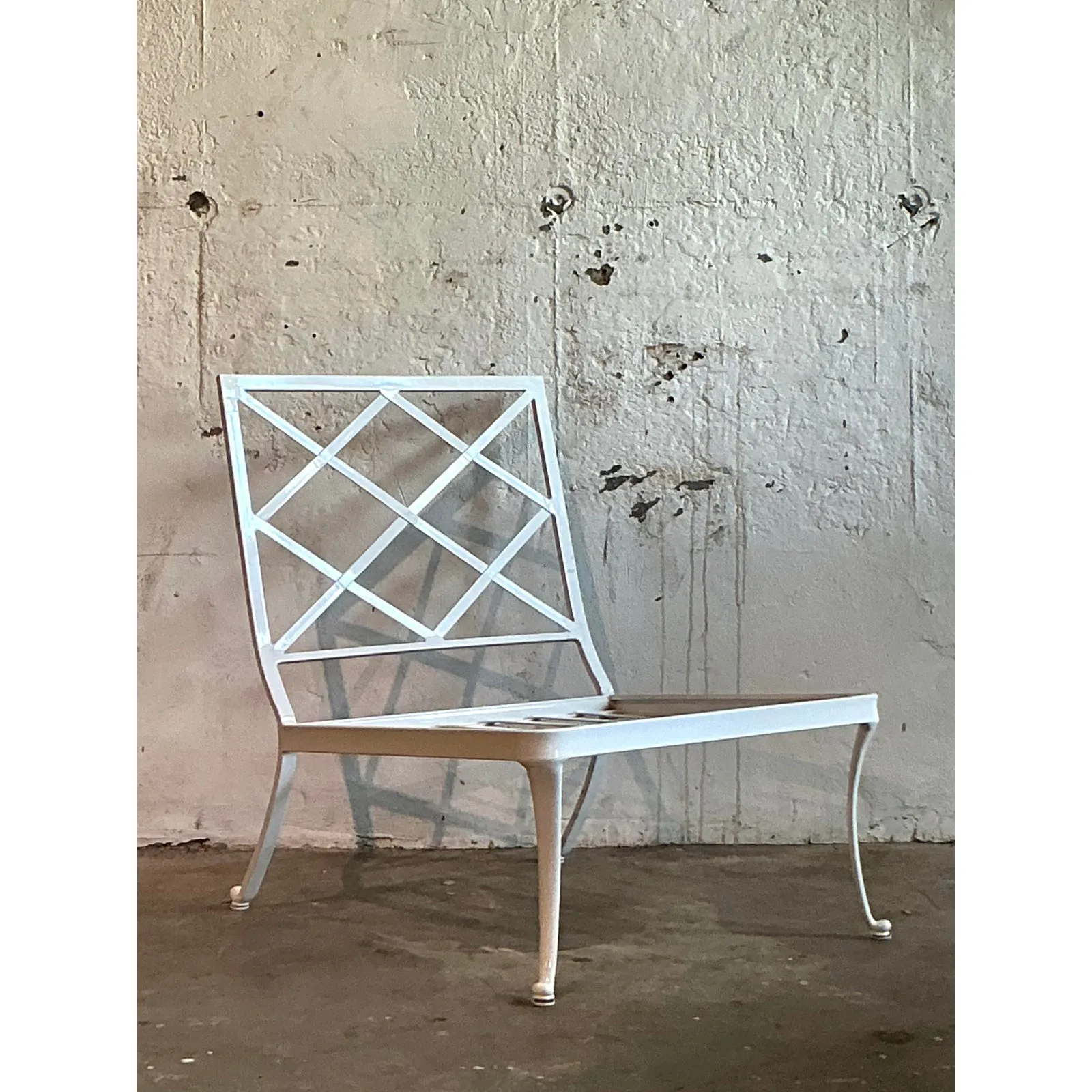 Vintage Boho Trellis Lounge Slipper Chair After Brown Jordan — additional photo 6