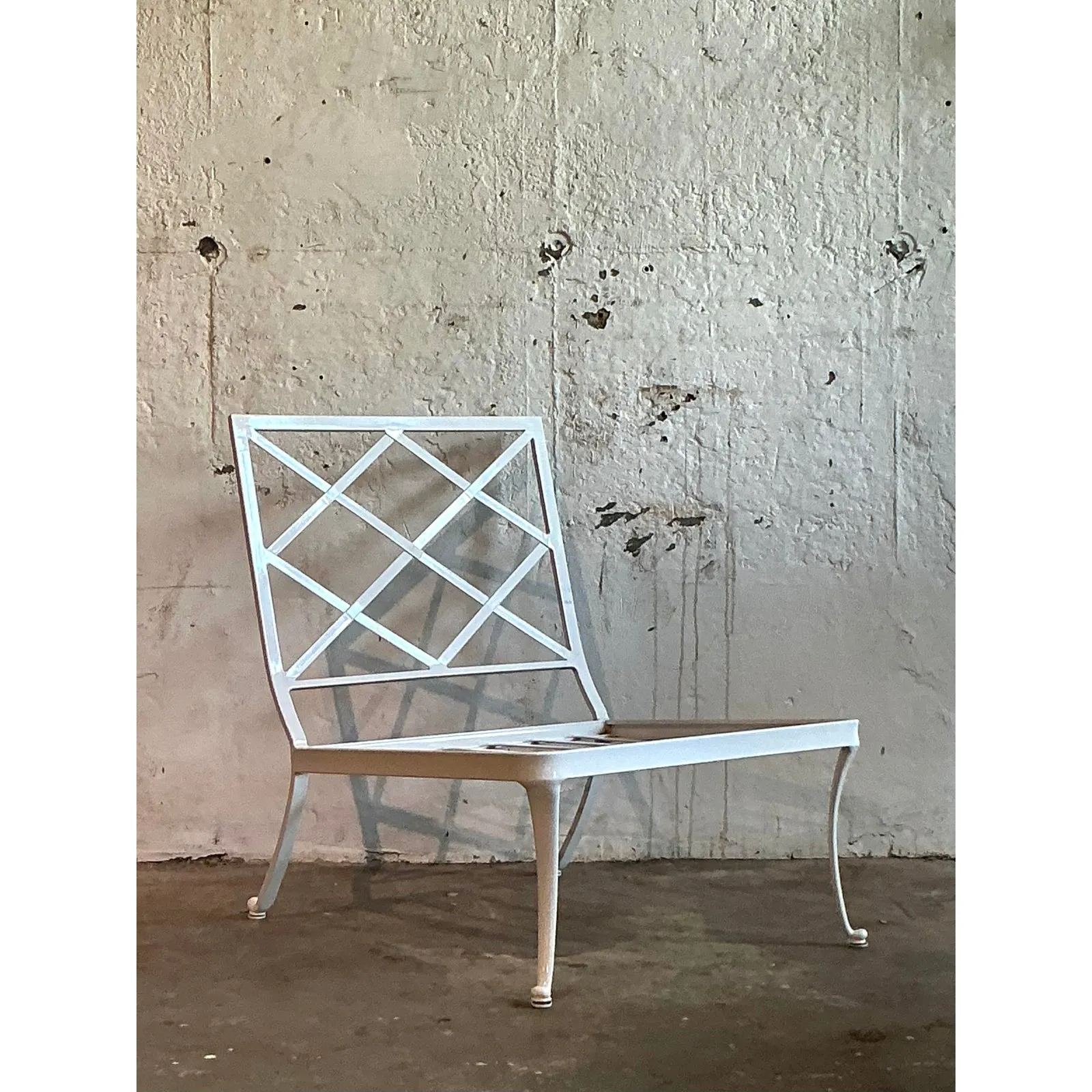 Vintage Boho Trellis Lounge Slipper Chair After Brown Jordan — additional photo 7
