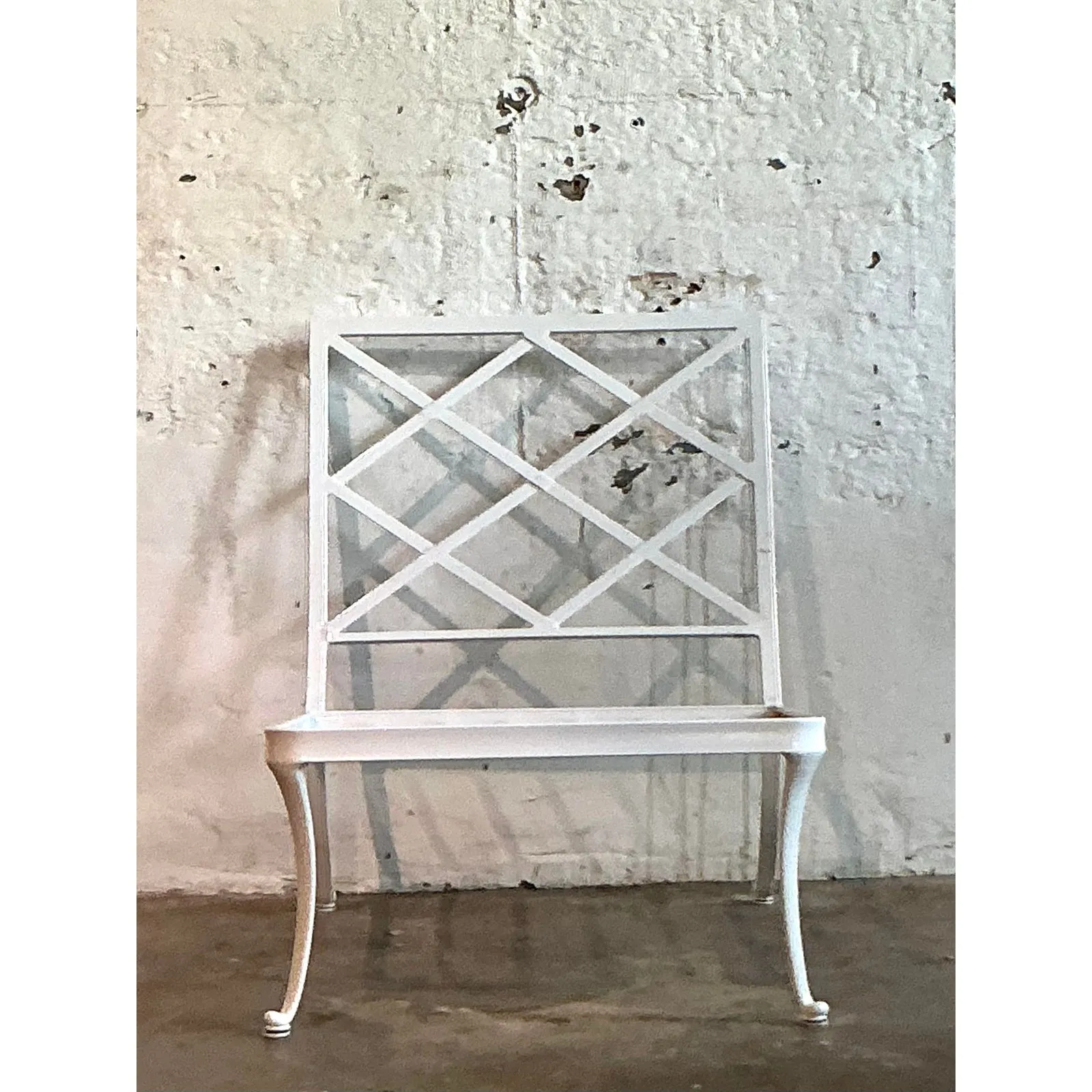 Vintage Boho Trellis Lounge Slipper Chair After Brown Jordan — additional photo 2