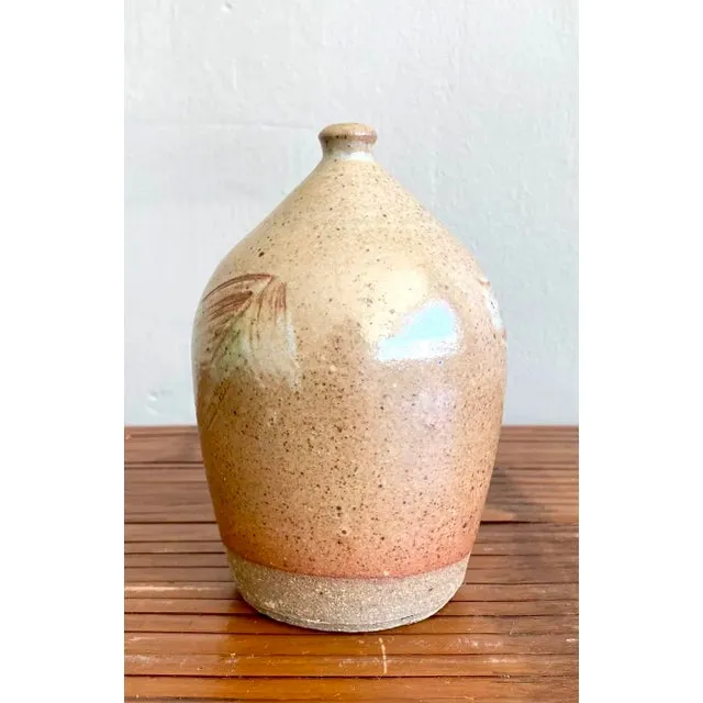 Vintage Boho Studio Pottery Vase - Ceramic, 3.5W x 5.5H — additional photo 2