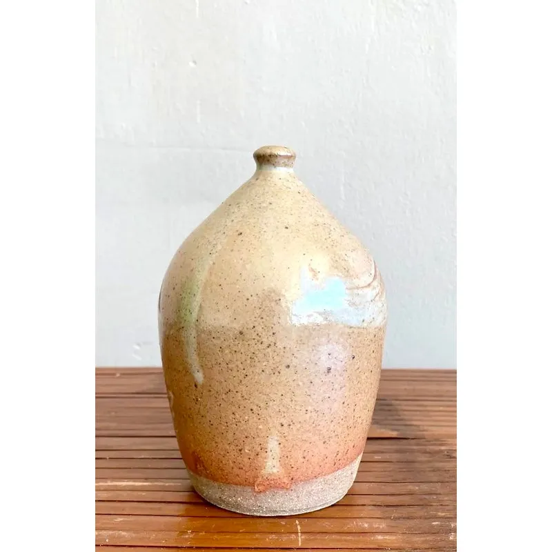 Vintage Boho Studio Pottery Vase - Ceramic, 3.5W x 5.5H — additional photo 4