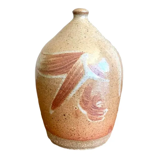 Vintage Boho Studio Pottery Vase - Ceramic, 3.5W x 5.5H — additional photo 1