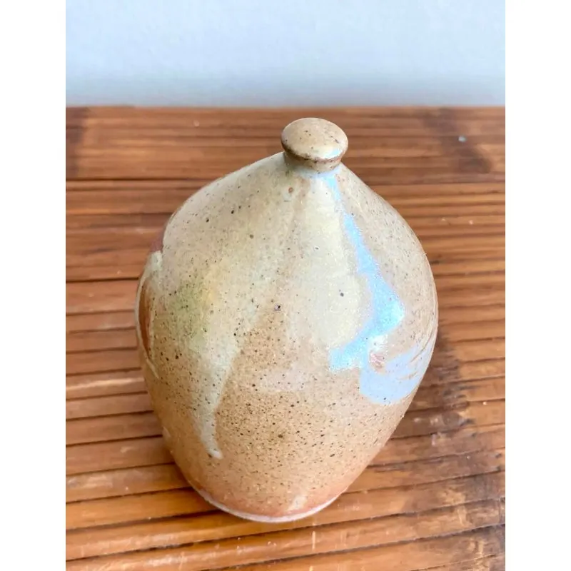 Vintage Boho Studio Pottery Vase - Ceramic, 3.5W x 5.5H — additional photo 5