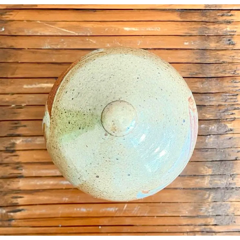 Vintage Boho Studio Pottery Vase - Ceramic, 3.5W x 5.5H — additional photo 6