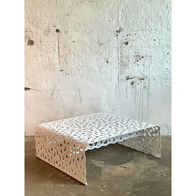 Vintage Boho Punch Cut “Topiary” Coffee Table After Richard Schultz — additional photo 2