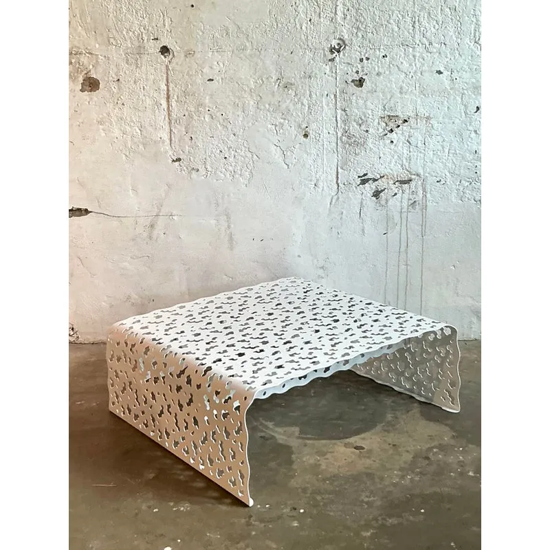Vintage Boho Punch Cut “Topiary” Coffee Table After Richard Schultz — additional photo 3