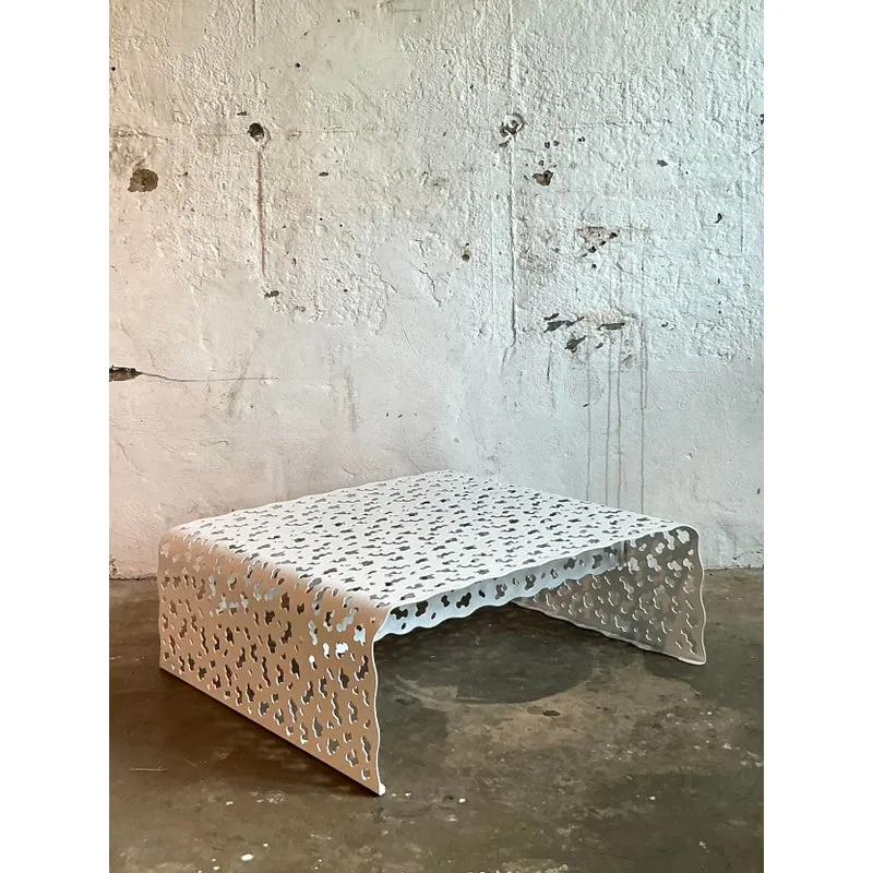 Vintage Boho Punch Cut “Topiary” Coffee Table After Richard Schultz — additional photo 4