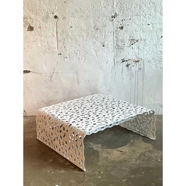 Vintage Boho Punch Cut “Topiary” Coffee Table After Richard Schultz — additional photo 5
