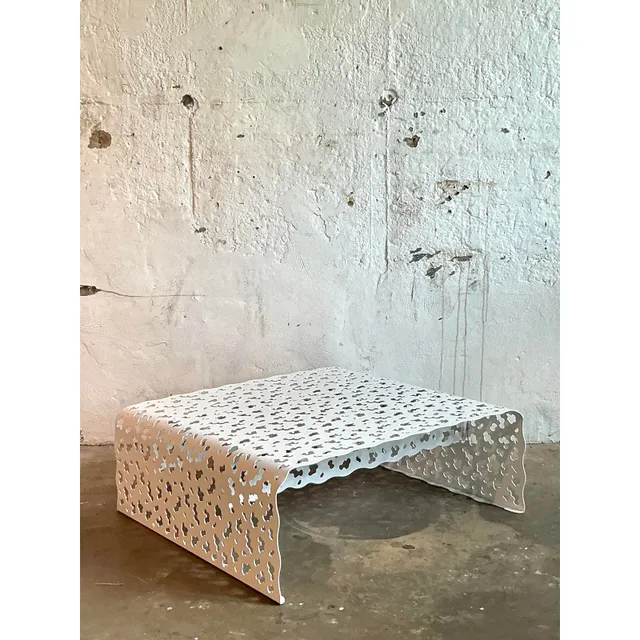 Vintage Boho Punch Cut “Topiary” Coffee Table After Richard Schultz — additional photo 6