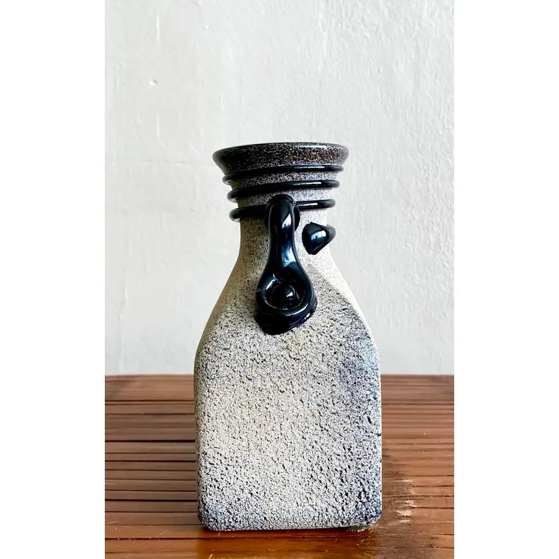 Vintage Boho Studio Pottery Vase - Ceramic, 5W x 6.5H — additional photo 4