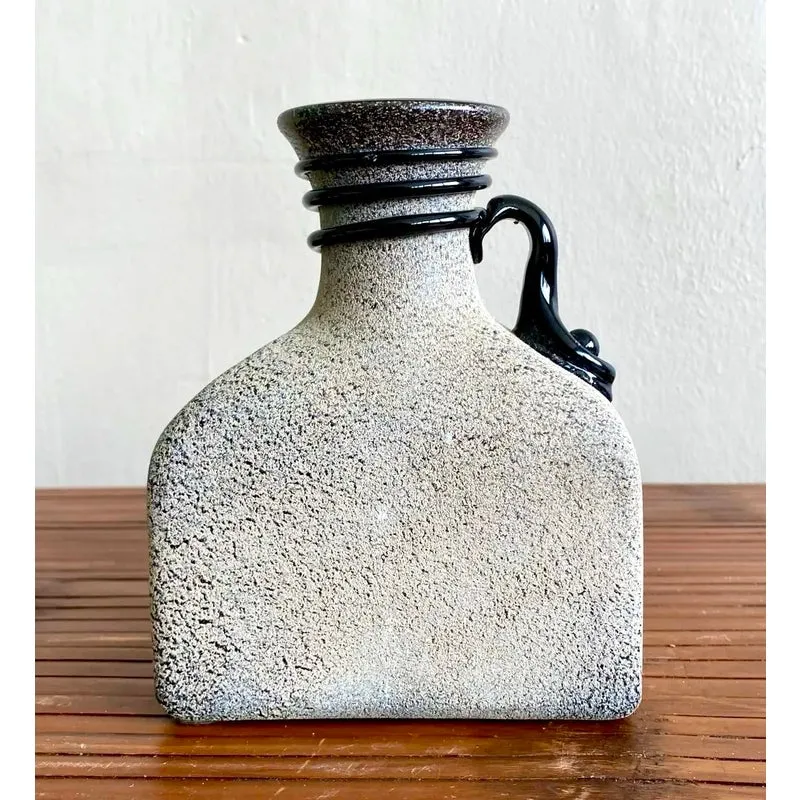 Vintage Boho Studio Pottery Vase - Ceramic, 5W x 6.5H — additional photo 3