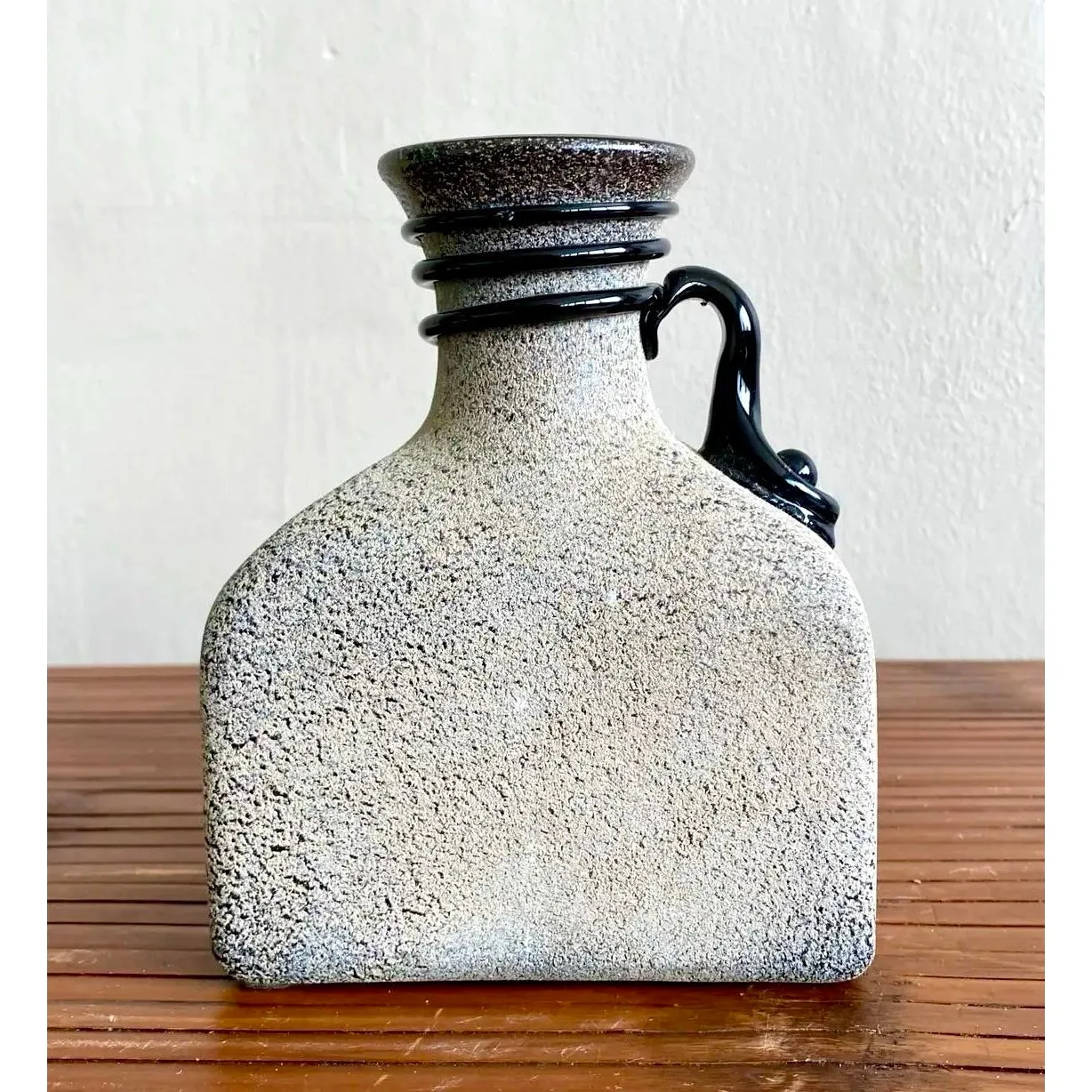 Vintage Boho Studio Pottery Vase - Ceramic, 5W x 6.5H — additional photo 2