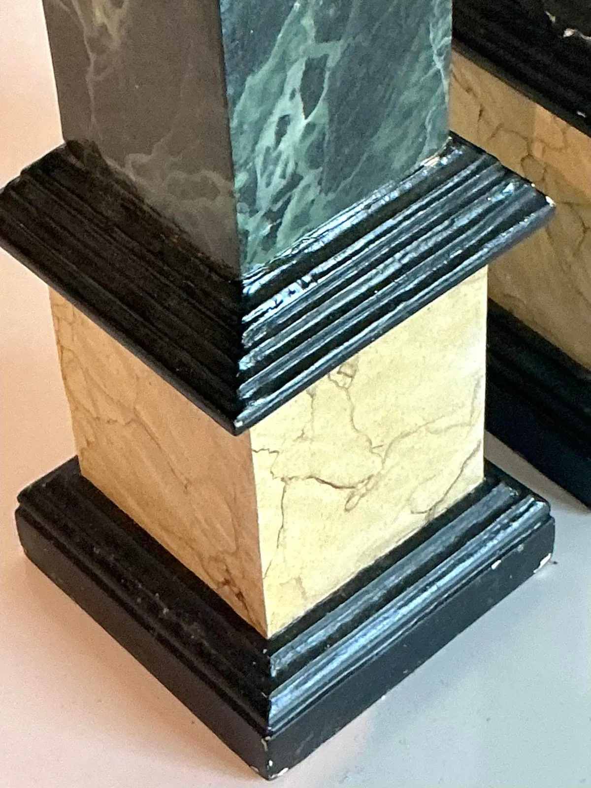 Vintage Italian Hand Painted Wood Obelisks - A Pair — additional photo 5