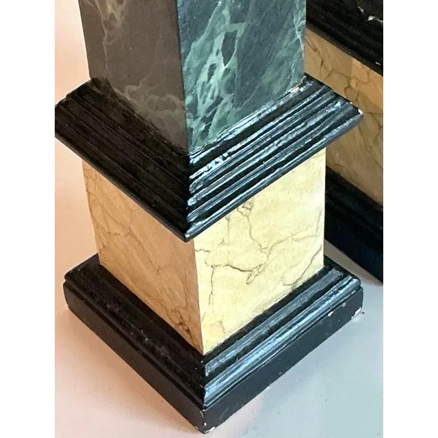 Vintage Italian Hand Painted Wood Obelisks - A Pair — additional photo 6