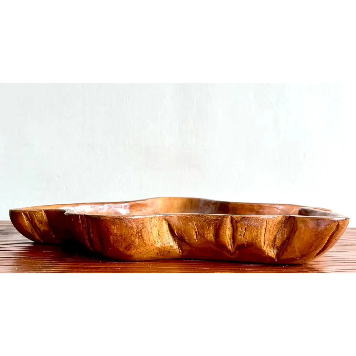 Vintage Boho Carved Wood Tray — additional photo 7