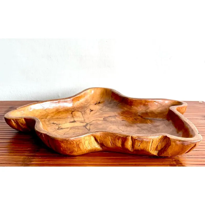 Vintage Boho Carved Wood Tray — additional photo 7