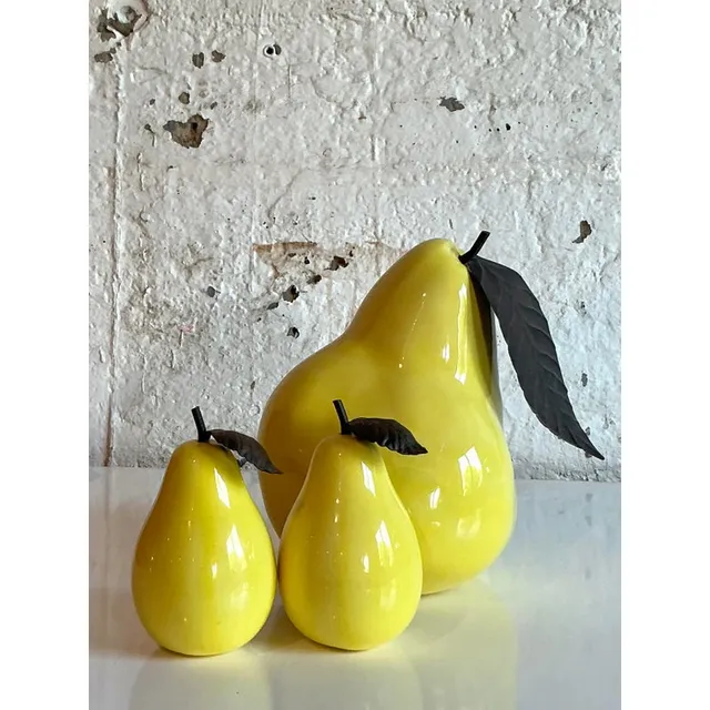 Vintage Boho Glazed Ceramic Monumental Pear — additional photo 6