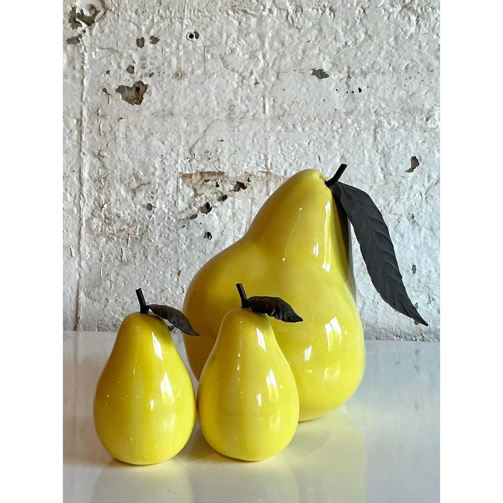 Vintage Boho Glazed Ceramic Monumental Pear — additional photo 8
