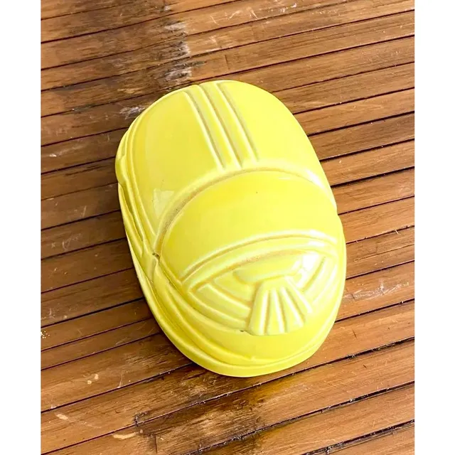 Vintage Boho Ceramic Scarab Trinket Box by Tiffany & Co. — additional photo 5