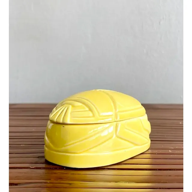 Vintage Boho Ceramic Scarab Trinket Box by Tiffany & Co. — additional photo 6