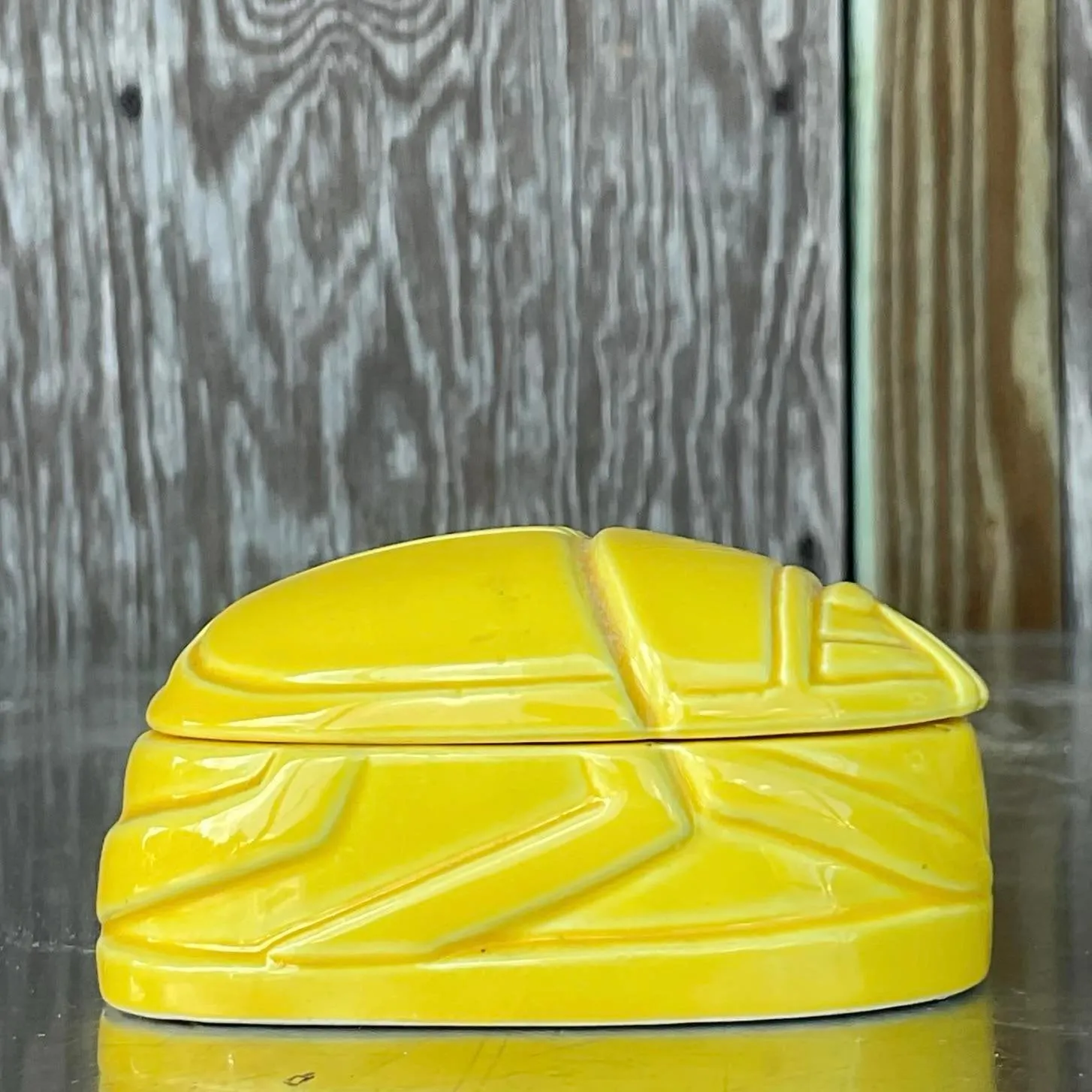 Vintage Boho Ceramic Scarab Trinket Box by Tiffany & Co. — additional photo 7