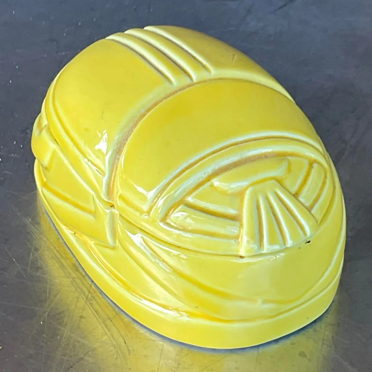 Vintage Boho Ceramic Scarab Trinket Box by Tiffany & Co. — additional photo 4