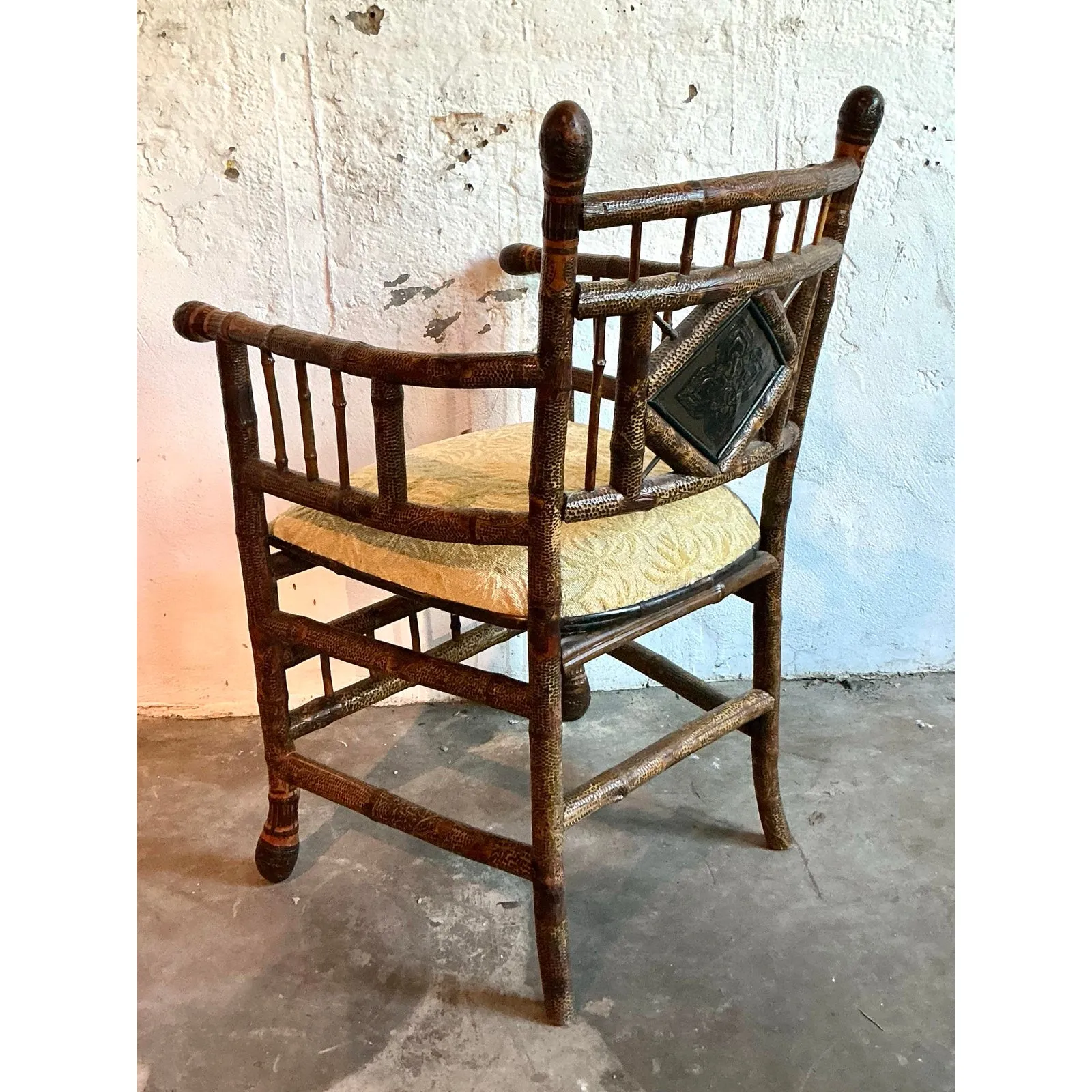 Vintage Boho Bamboo Arm Chair — additional photo 5
