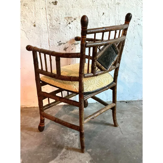Vintage Boho Bamboo Arm Chair — additional photo 5