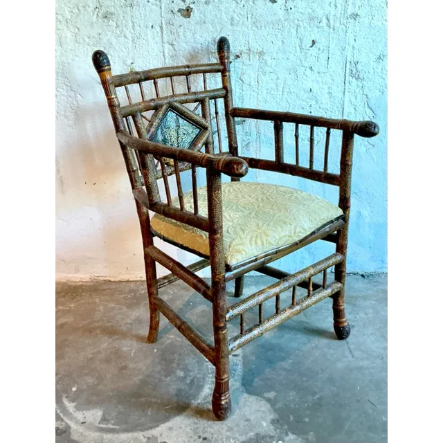 Vintage Boho Bamboo Arm Chair — additional photo 4
