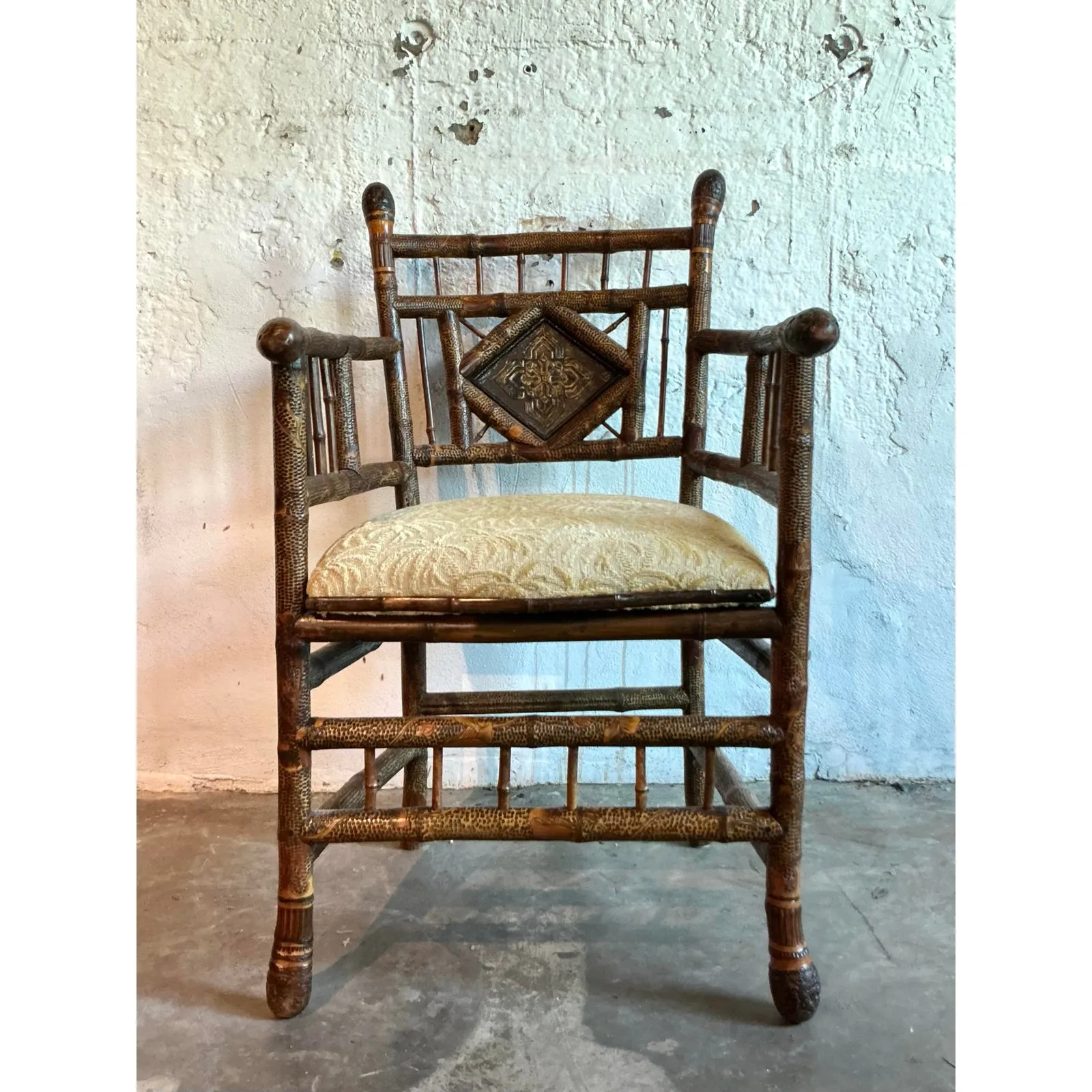 Vintage Boho Bamboo Arm Chair — additional photo 6