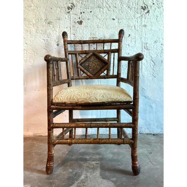 Vintage Boho Bamboo Arm Chair — additional photo 6