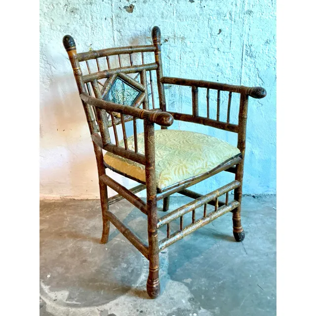 Vintage Boho Bamboo Arm Chair — additional photo 3