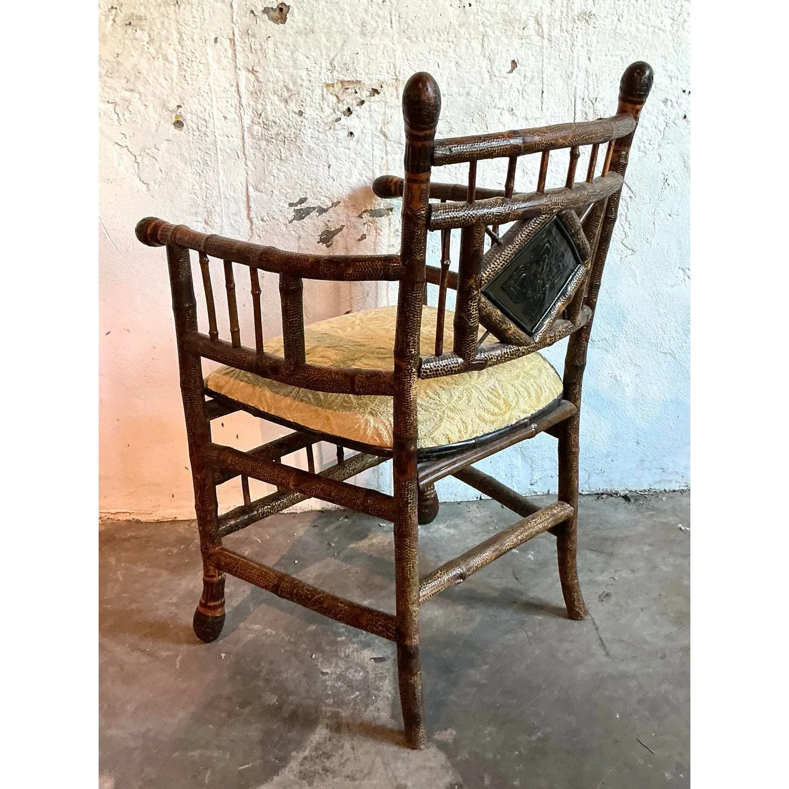 Vintage Boho Bamboo Arm Chair — additional photo 7