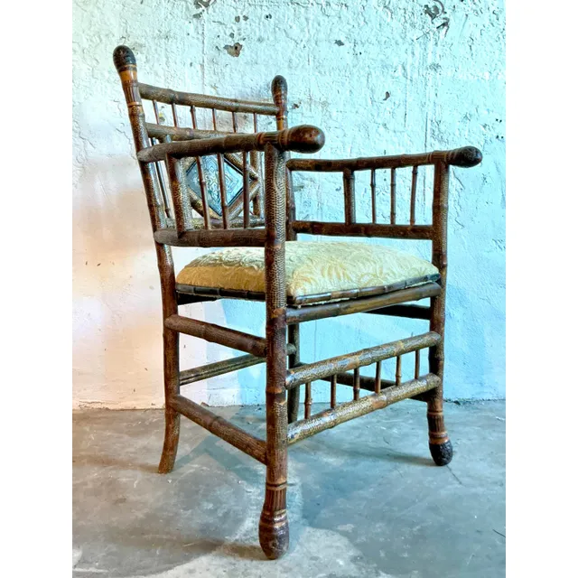 Vintage Boho Bamboo Arm Chair — additional photo 2